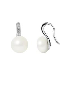 PERLINEA - Boucles d'Oreilles - Joaillerie Perles de Culture d'Eau Douce Femme Blanc Naturel - Argent 925 Millièmes - Bijoux Femme