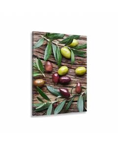 HXA DECO - Tableau Deco, Tableau Moderne, Tableau Deco cuisine olives et saveur de Provence - 50x80 cm