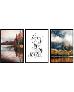 Let's go anywhere ... to the top, Set de 3 affiches deco - 90x45cm