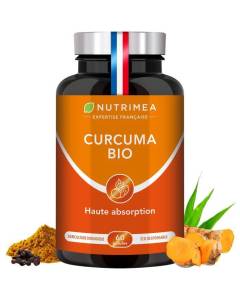 Curcuma BIO & Poivre Noir - Anti-inflammatoire & Antioxydant - Douleurs Articulaires - 60 gélules - MADE IN FRANCE - Nutrimea