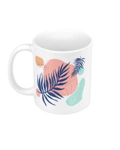 Mug Céramique Feuille Pastel Tropical Exotique Jungle Minimaliste
