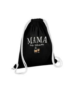 Sac de Gym en Coton Noir Mama au Rhum 12 Litres