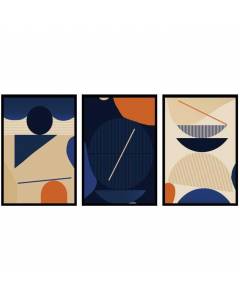 Color Block Trio, Set de 3 posters muraux - 90x45cm