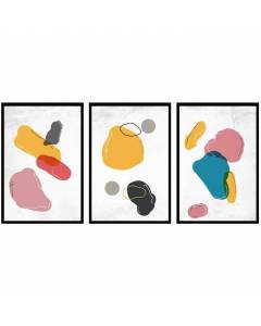 Pastel shapes Trio, Set de 3 posters muraux - 90x45cm
