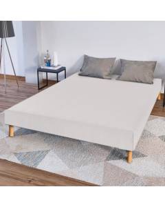 Sommier tapissier CONSTANTINE 160x200 cm - BELLECOUR LITERIE - Blanc - Epaisseur 18 cm