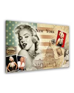 HXA DECO - Tableau Deco, Tableau Moderne Collage Marilyn USA - 80x50 cm