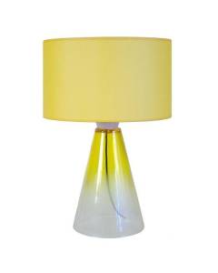 KONE V-Lampe de salon conique verre  transparent ,jaune Abat-jour: conique tissu jaune 1 ampoule E27 pop color P35xD35xH52cm