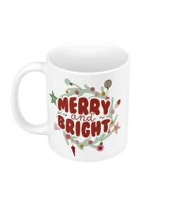 Mug Céramique Merry and Bright Noel Hiver Cadeau Père Noel