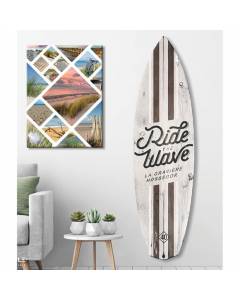 HXA DECO - Planche de Surf Décorative,Multi choix,Décoration Murale,Impression sur Alu Dibond, Surf Hossegor, 145x40 cm
