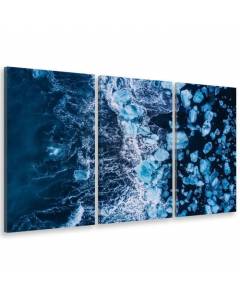 HXA DECO - Impression sur Toile, Décoration Murale Tableau Moderne, Tableau Triptyque Paysage Mer glacée en Norvège - 90x60 cm