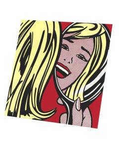 Tableau Décoratif  Girl In Mirror 1984 / By Roy Lichtenstein / Pop Art / Comics (40 cm x 40 cm)
