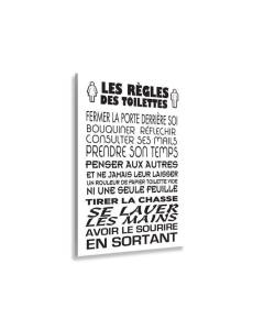 Les règles des WC 1, fabrication française , 50x80 cm