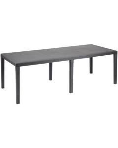 Table à manger outdoor Queen effet rotin - Anthracite - 220 x 90 x 72 cm