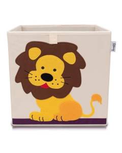 Boîte de rangement "lion" sur fond clair, compatible avec l'étagère IKEA KALLAX Lifeney 833075
