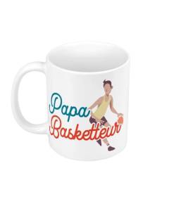 Mug Céramique Papa Basketteur Sport Basketball Ballon Père