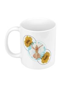 Mug Céramique Bouquet Fleur Minimaliste Biologie Illustration Ancienne