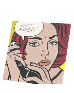 Tableau Décoratif  Ohhh Alright / Par Roy Lichtenstein / Pop Art / Comics (32 cm x 30 cm)