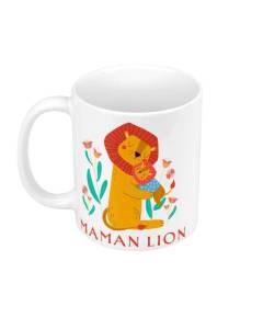Mug Céramique Reine Maman Lion Dessin Illustration Savane