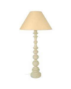 ANAIS-Lampe de salon droit bois  beige Abat-jour: cylindre tissu beige 1 ampoule E27 charme P35xD35xH84cm