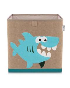 Boîte de rangement "requin" sur fond foncé, compatible avec l'étagère IKEA KALLAX Lifeney 833094